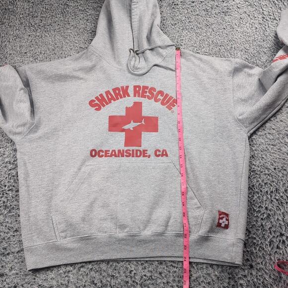 Shark Rescue Hoodie Adult Extra Large Gray Oceanside California Beach Sweatshirt - Picture 4 of 6
